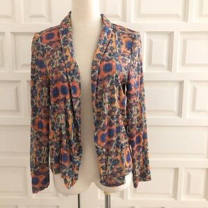 ZARA Sequin Blazer Woman's Size Medium Open Drape Front Jacket Lined